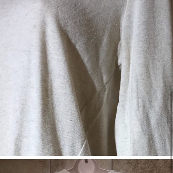 Madewell Side Tie Long Sleeve Shirt M cream heathered - Picture 5 of 6